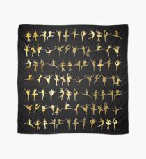 Dance poses silhouette pattern / texture (liquid gold) - ballerina - dance lover, ballet lover gift idea Scarf