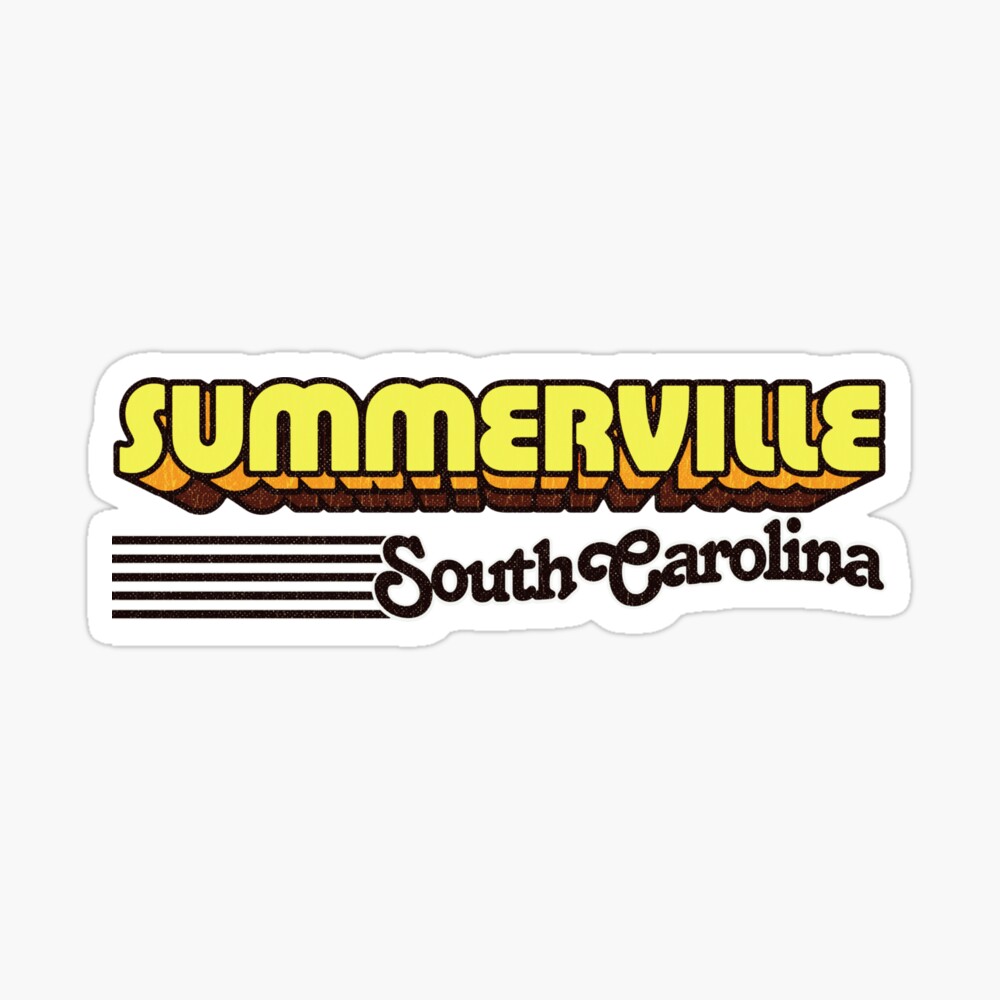 Summerville, South Carolina | Retro Stripes Sticker