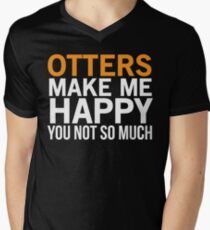 Otters Make Me Happy Funny Otter T-shirt Men's V-Neck T-Shirt