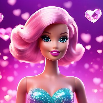 Une Poupée Barbie Avec Un Coeur Sur La Tête