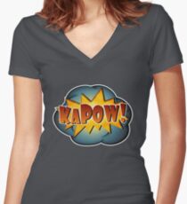 KAPOW! Women's Fitted V-Neck T-Shirt