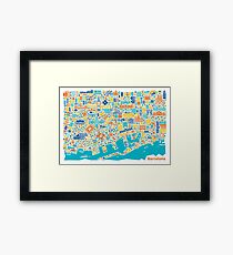 Barcelona City Map Poster Framed Print