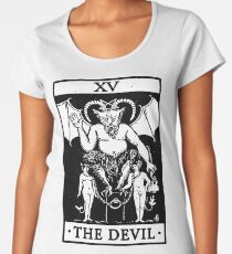 VINTAGE TAROT CARD T SHIRT, THE DEVIL CARD, OCCULT, TAROT Women's Premium T-Shirt