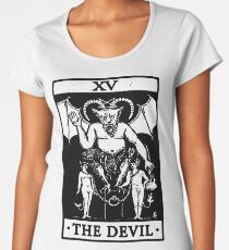 VINTAGE TAROT CARD T SHIRT, THE DEVIL CARD, OCCULT, TAROT Women's Premium T-Shirt
