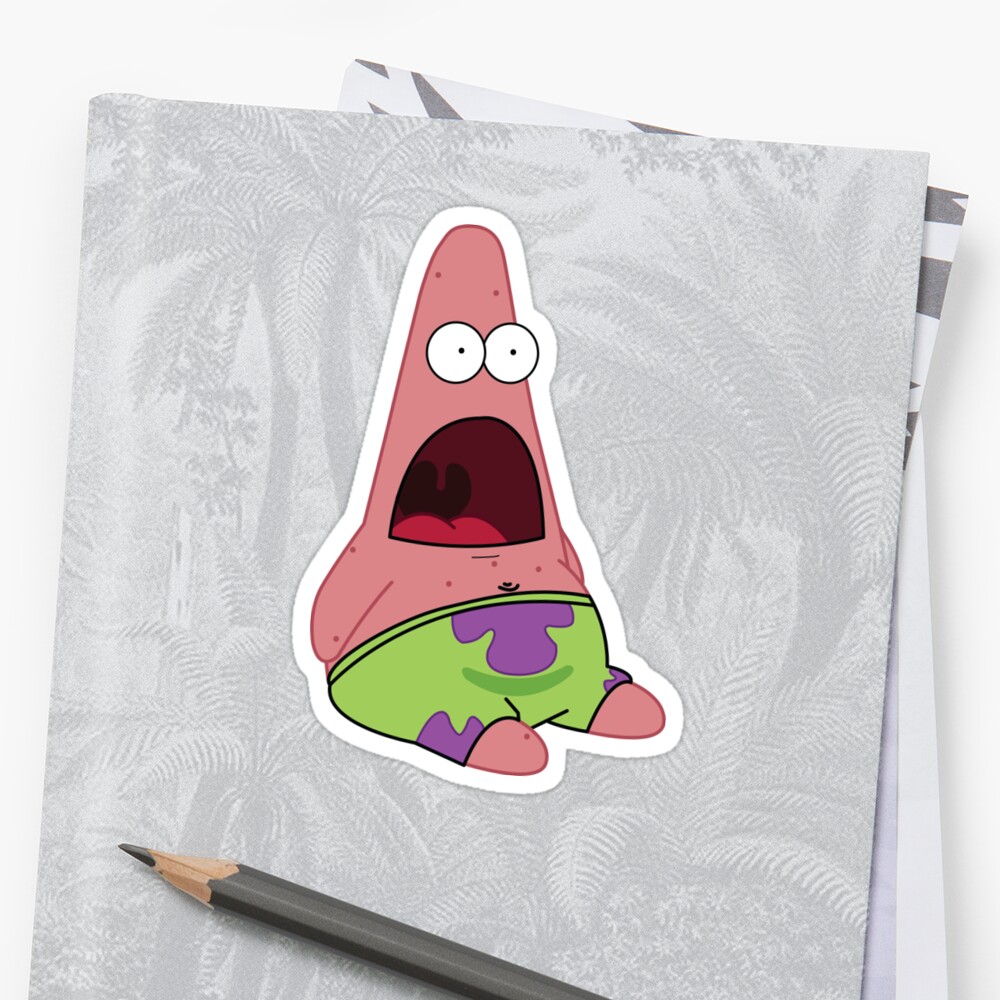 Shocked Patrick Funny Spongebob Patrick Star Meme T Shirt Sticker