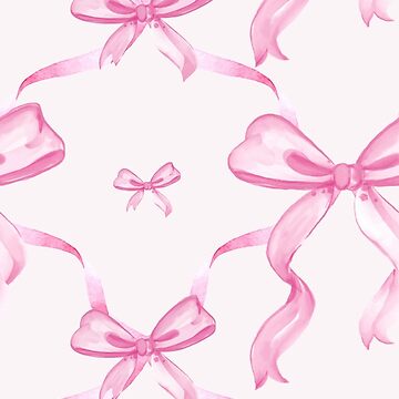 Aesthetic Pastel Pink Ribbons and bows in watercolor. | Sticker