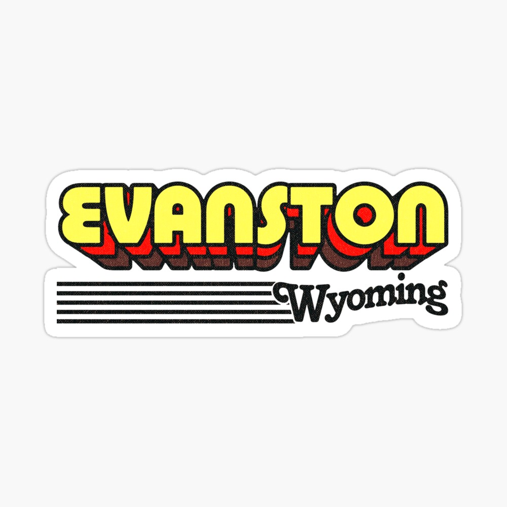 Evanston, Wyoming | Retro Stripes Sticker
