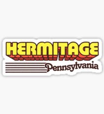 Pegatina Hermitage, Pensilvania | Rayas retro