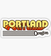 Pegatina Portland, Oregon | Rayas retro