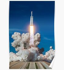 SpaceX Falcon Heavy Liftoff (8K Auflösung) Poster