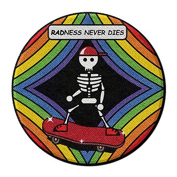 Radness never dies pun - cool iron patch design Sticker for Sale