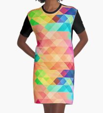 Multicoloured Geometric Graphic T-Shirt Dress
