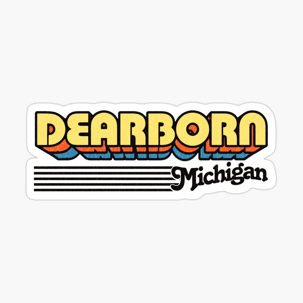 Dearborn, Michigan | Retro Stripes Sticker