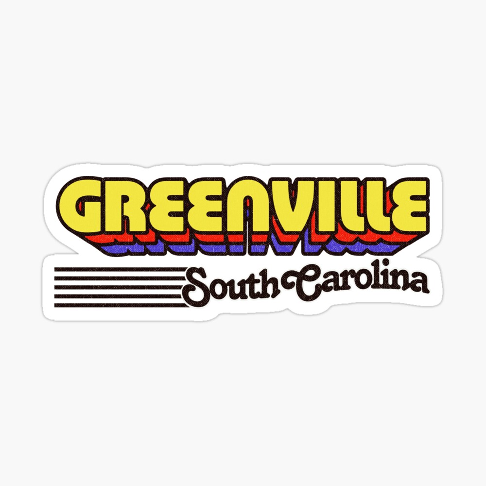 Greenville, South Carolina | Retro Stripes Sticker