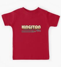 Kingston, New York | Retro Stripes Kids Tee