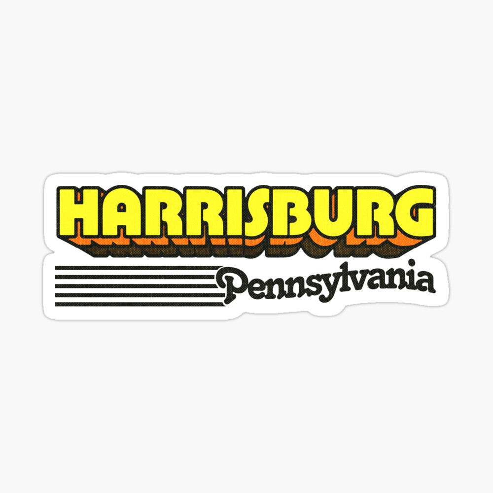 Harrisburg, Pennsylvania | Retro Stripes Sticker