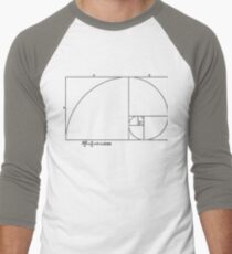 Camiseta ¾ bicolor para hombre Proporción áurea Fibonacci