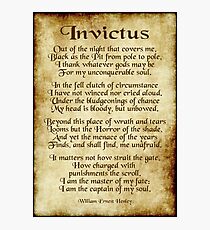 Invictus - Old Parchment Design Photographic Print