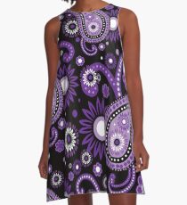 Violet and purple paisley A-Line Dress