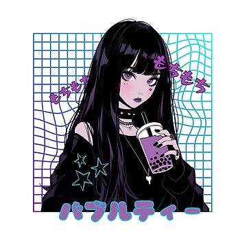 Goth Anime Girl Cute Kawaii Dark Woman Adorable Black Pastel Colors   Sticker for Sale by shypixels