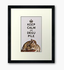 Keep Calm and Degu Pile Framed Print