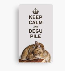 Keep Calm and Degu Pile Canvas Print