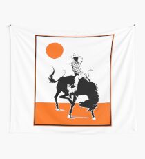 Cowboy on a Horse With Sun Wall Tapestry