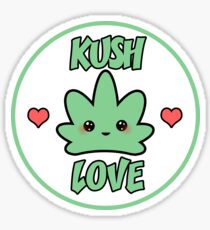 Kush Love Kawaii Weed leaf Sticker