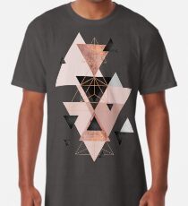 Geometrische Dreiecke in Rot- und Roségold Longshirt