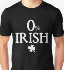 0% Irish Drunk Shirt St. Patrick's Day Drinking Gift Unisex T-Shirt