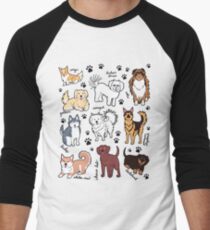 Cute dogs! 10 breeds Men's Baseball ¾ T-Shirt