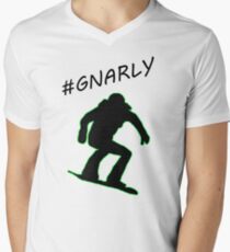 Gnarly Snowboarding T-shirt Men's V-Neck T-Shirt