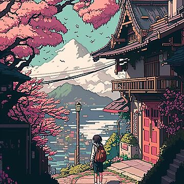 Poster Templo Japonês (Pixel Art) de Interprete-Me - Colab55
