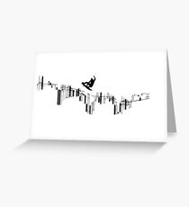 JUST RIDING THE WAVES (blk) Greeting Card