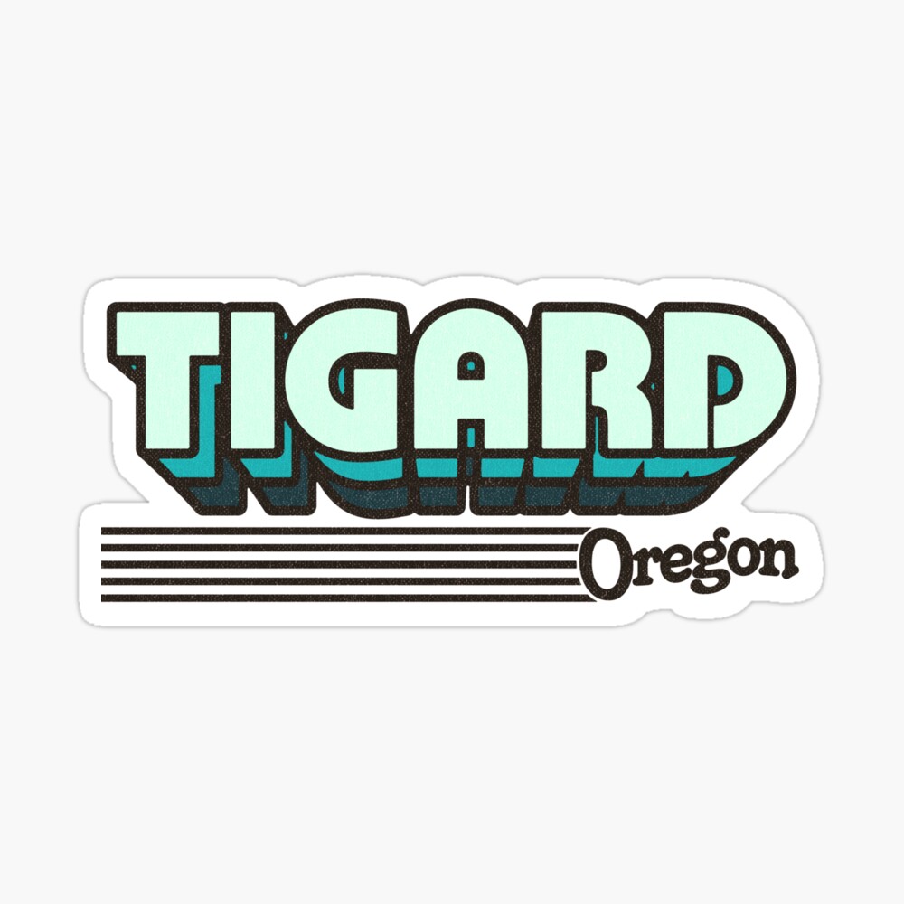 Tigard, Oregon | Retro Stripes Sticker