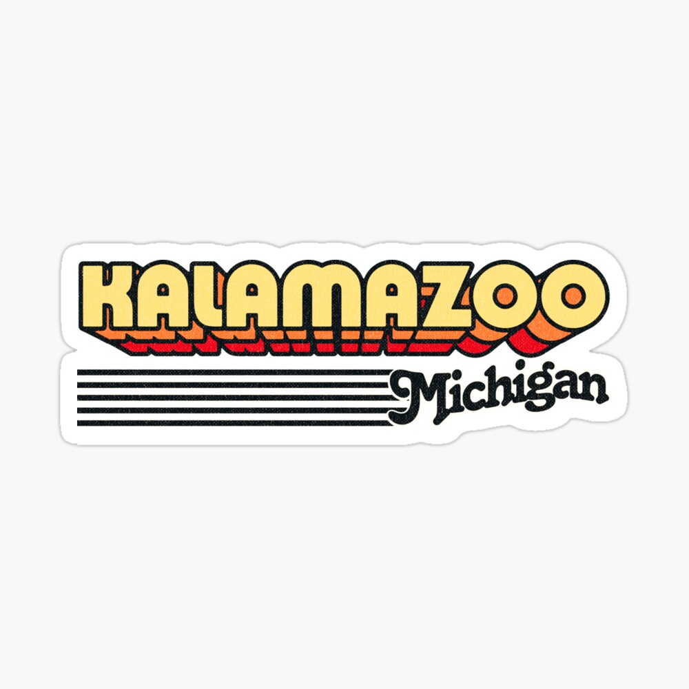 Kalamazoo, Michigan | Retro Stripes Sticker
