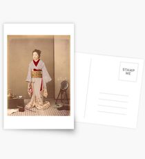Japanese girl in Kimono Postcards
