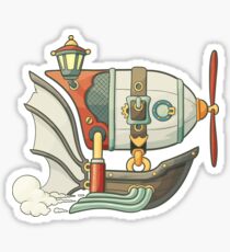 Steampunk airship Sticker