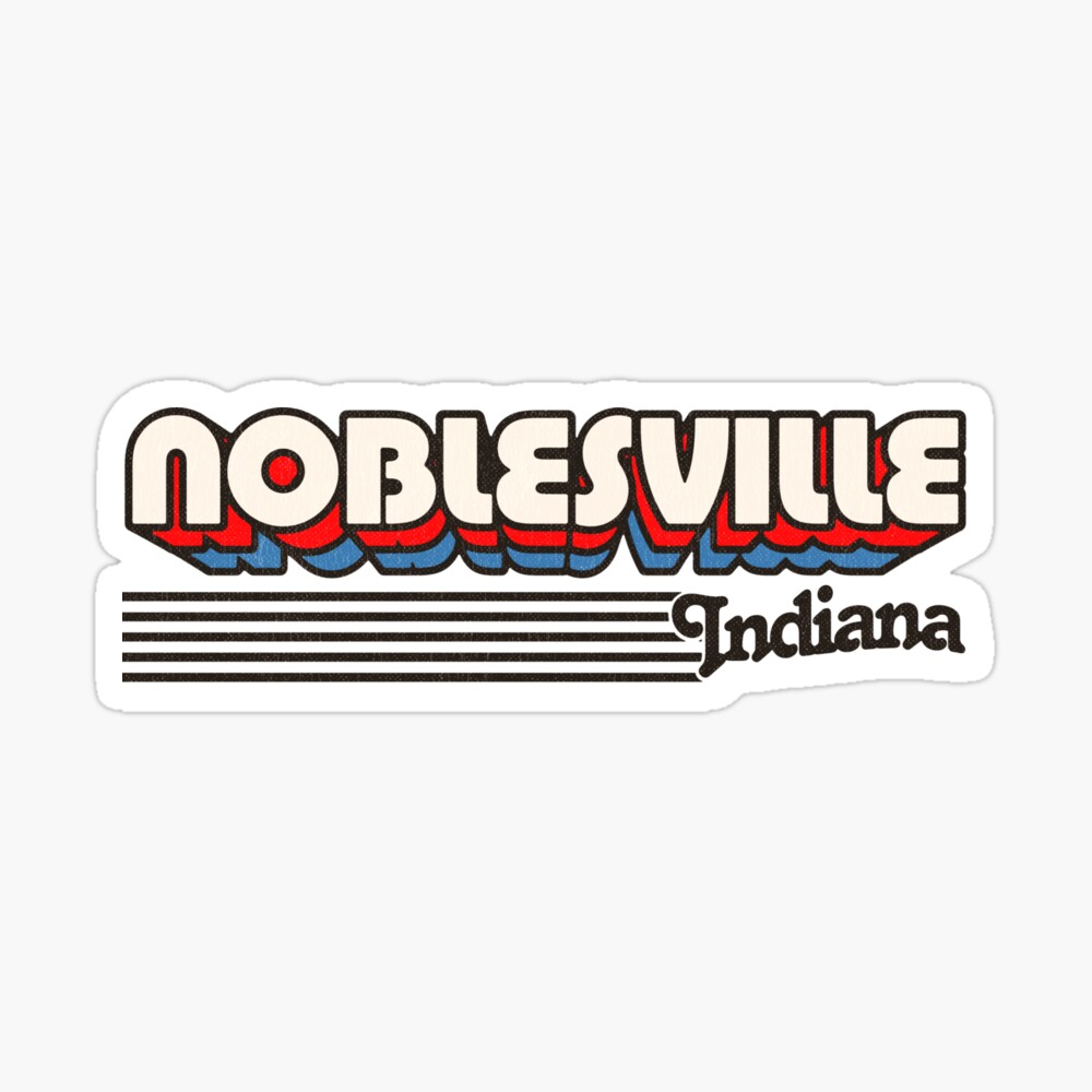 Noblesville, Indiana | Retro Stripes Sticker