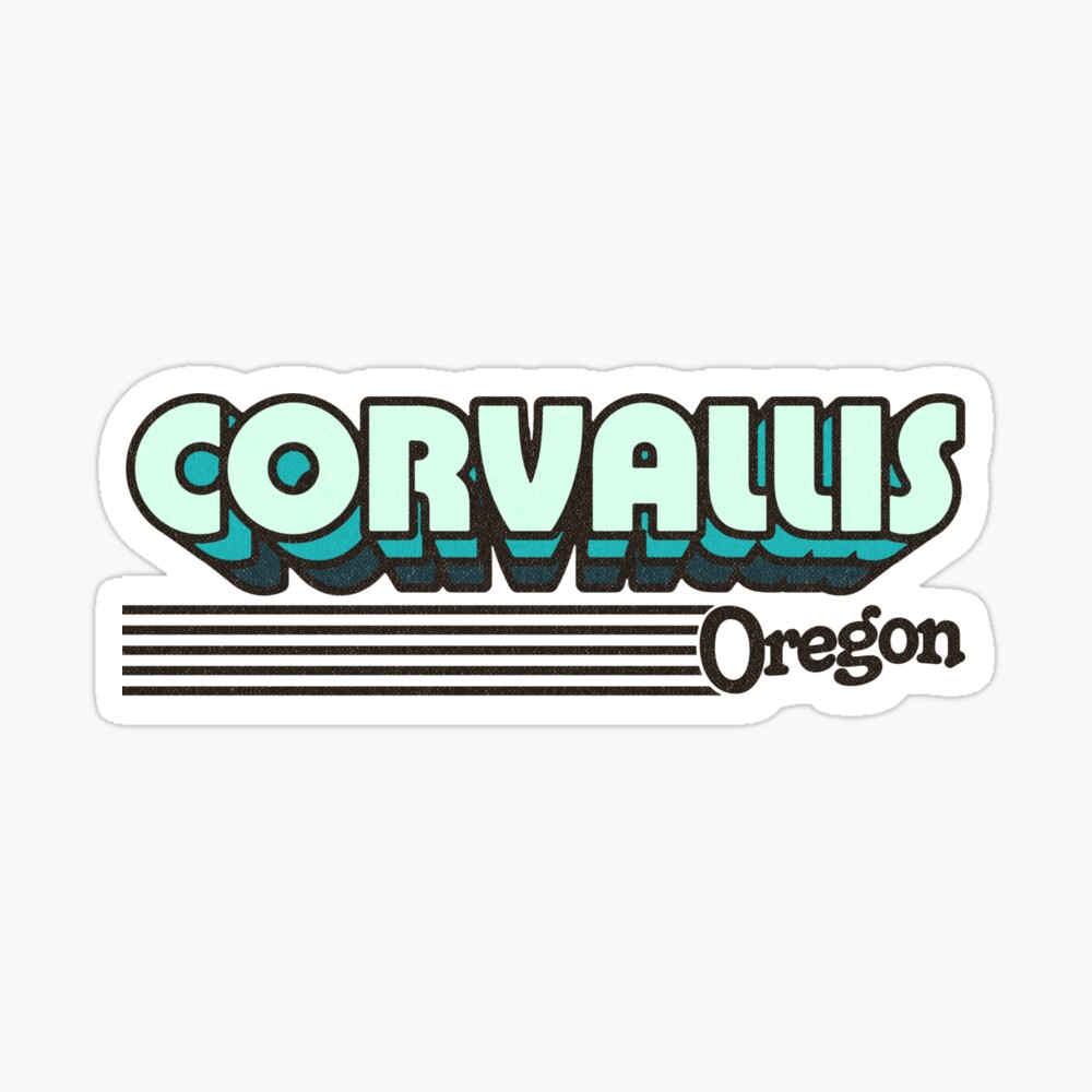 Corvallis, Oregon | Retro Stripes Sticker