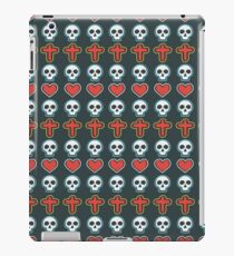 Cool Heart, Skull and Cross Pattern iPad Case/Skin