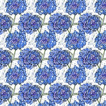 Artwork thumbnail, Bright Blue Cornflower Lattice Pattern by ClareWalkerArt