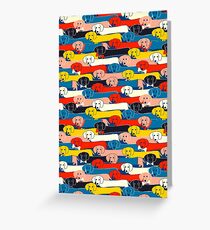 COLORED CUTE DOGS PATTERN 2 Greeting Card