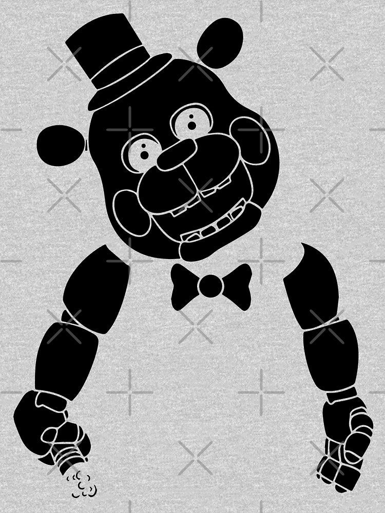 "fnaf sticker black silhouette, five nights at freddys" T-shirt by