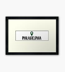 Philadelphia "Location" Design Framed Print