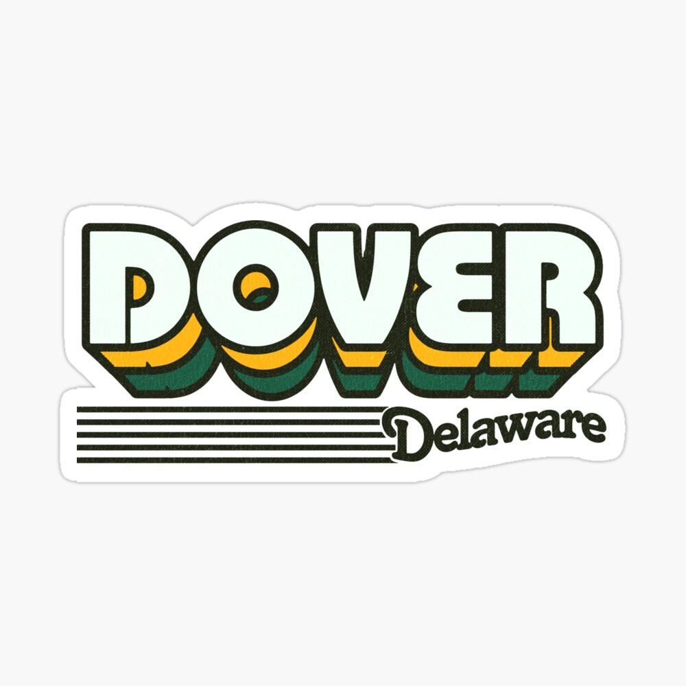 Dover, Delaware | Retro Stripes Sticker