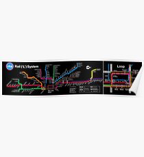 CTA MAP BLACK Poster