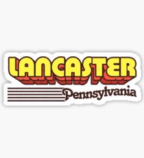 Lancaster, Pennsylvania | Retro Stripes Sticker