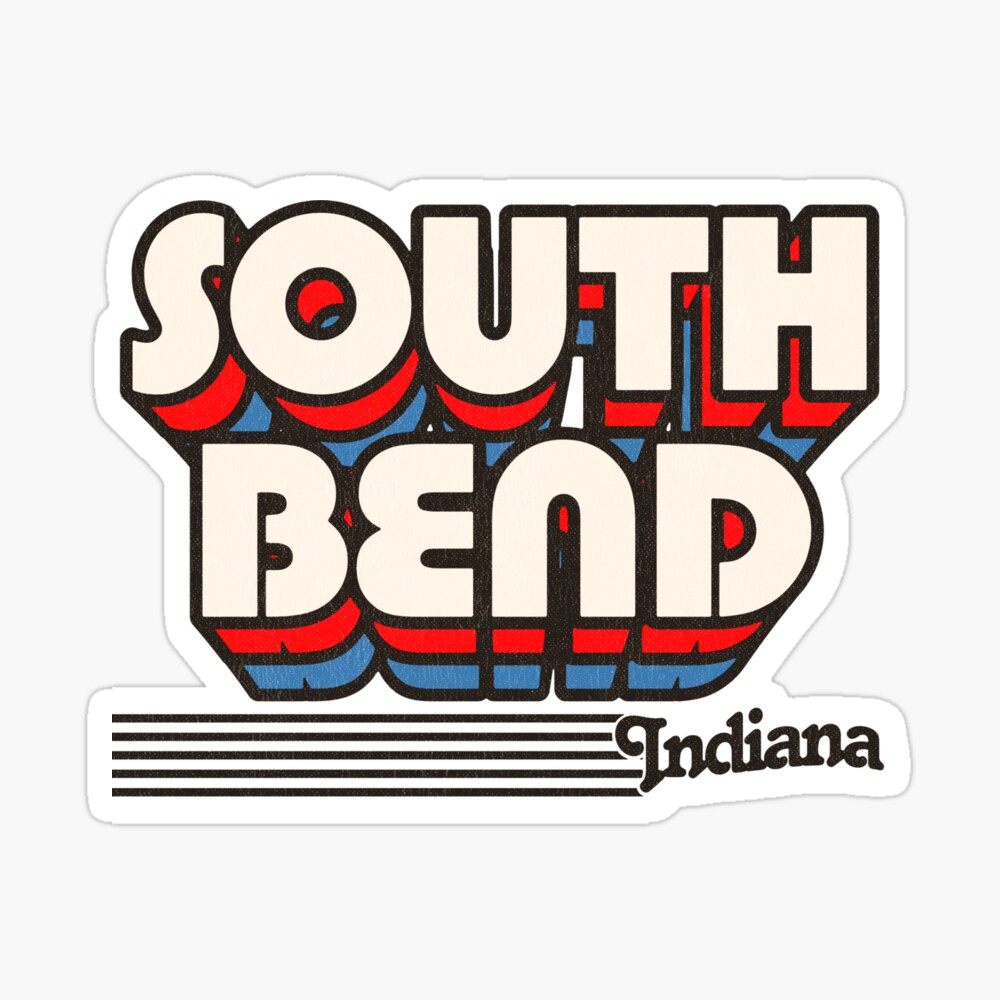 South Bend, Indiana | Retro Stripes Sticker