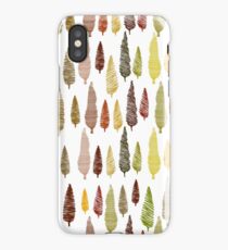 Seamless hand drawn vector pattern with different spruces iPhone Case